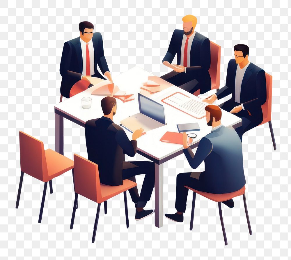PNG Business meeting furniture office table. AI generated Image by rawpixel.
