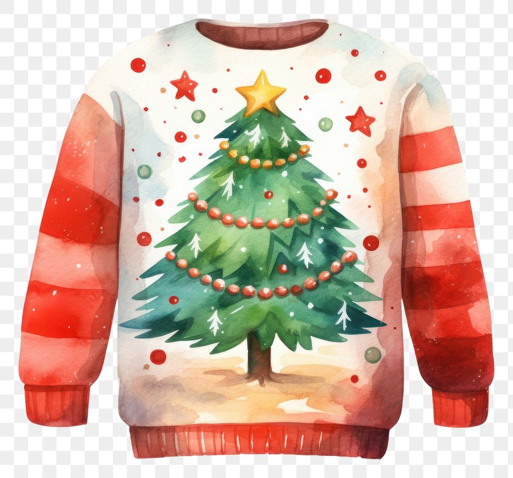 PNG Christmas sweater sweatshirt white background celebration. AI generated Image by rawpixel.