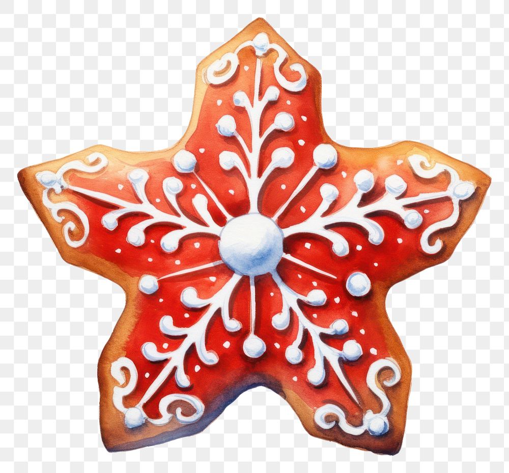 PNG Christmas cookie white background confectionery gingerbread. AI generated Image by rawpixel.