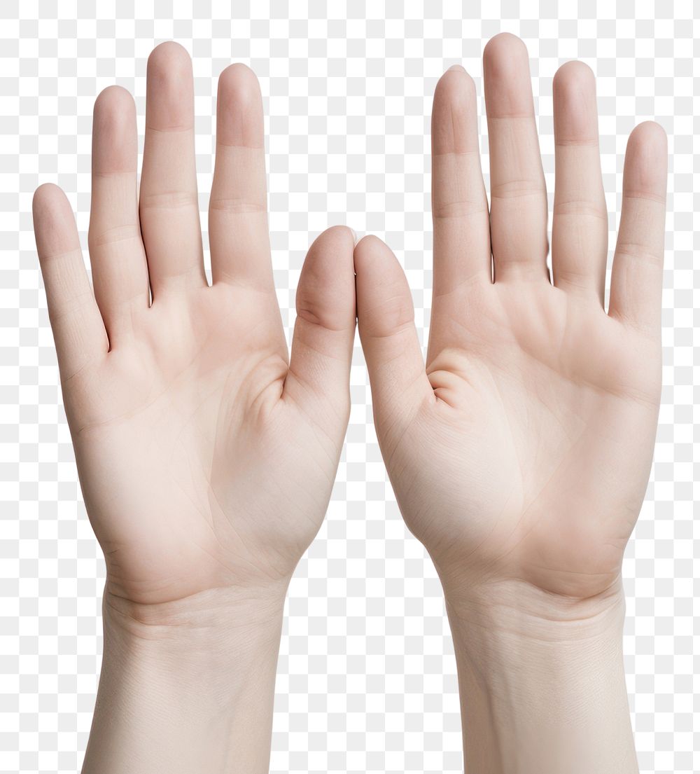 PNG  Hand finger white background gesturing. AI generated Image by rawpixel.