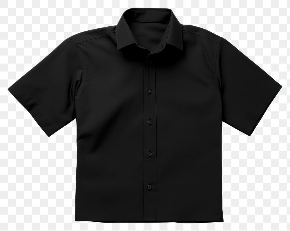 PNG  Black shirt sleeve blouse white. AI generated Image by rawpixel.