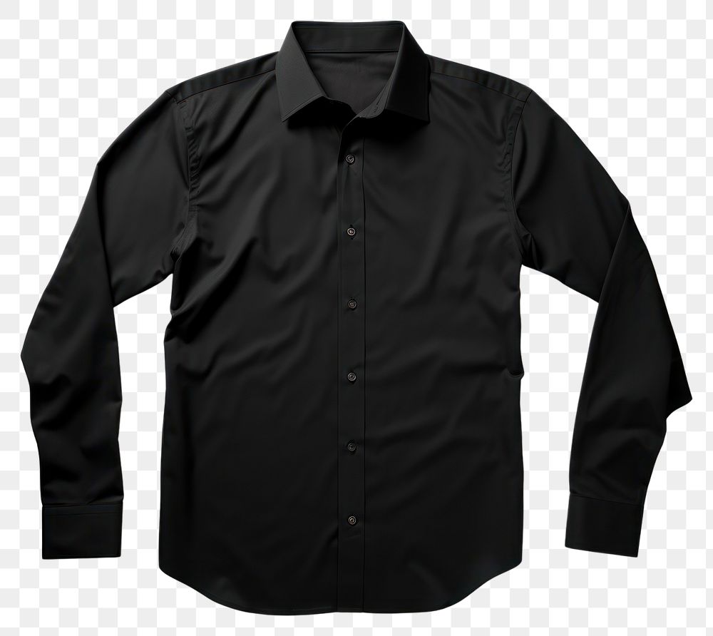 PNG  Black shirt sleeve blouse white background. AI generated Image by rawpixel.