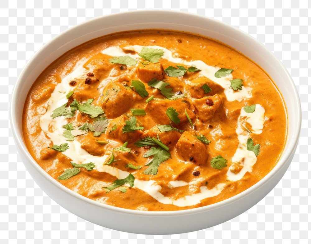 PNG  Indian butter chicken curry food meal dish. AI generated Image by rawpixel.