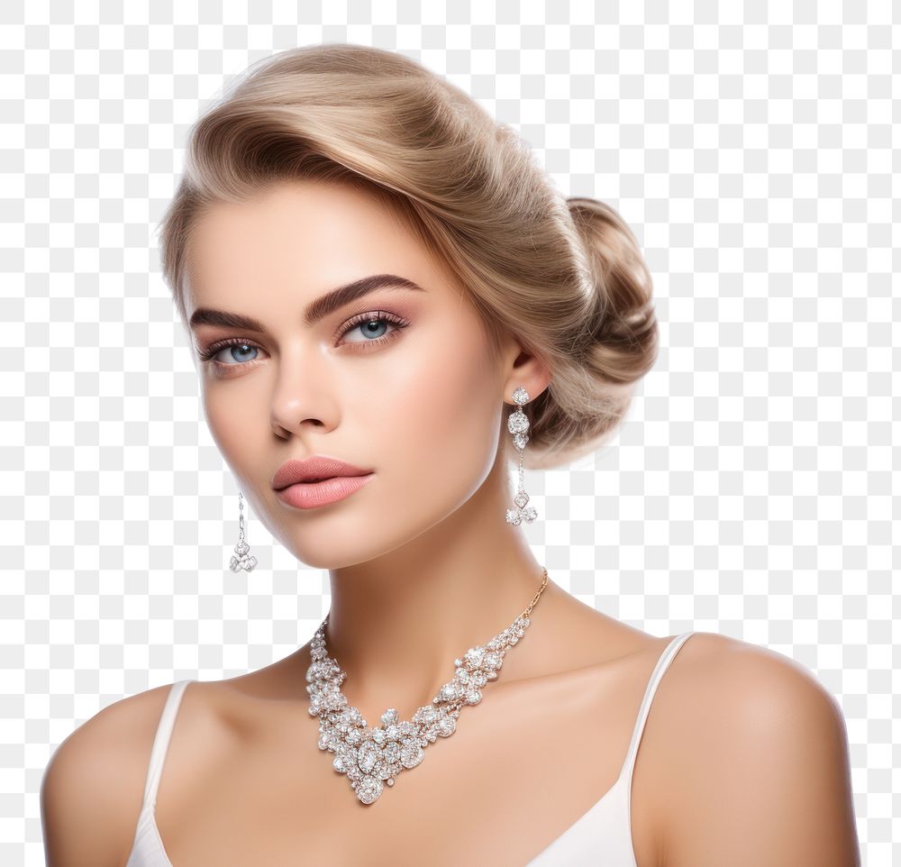 PNG Jewelry necklace diamond white background. AI generated Image by rawpixel.