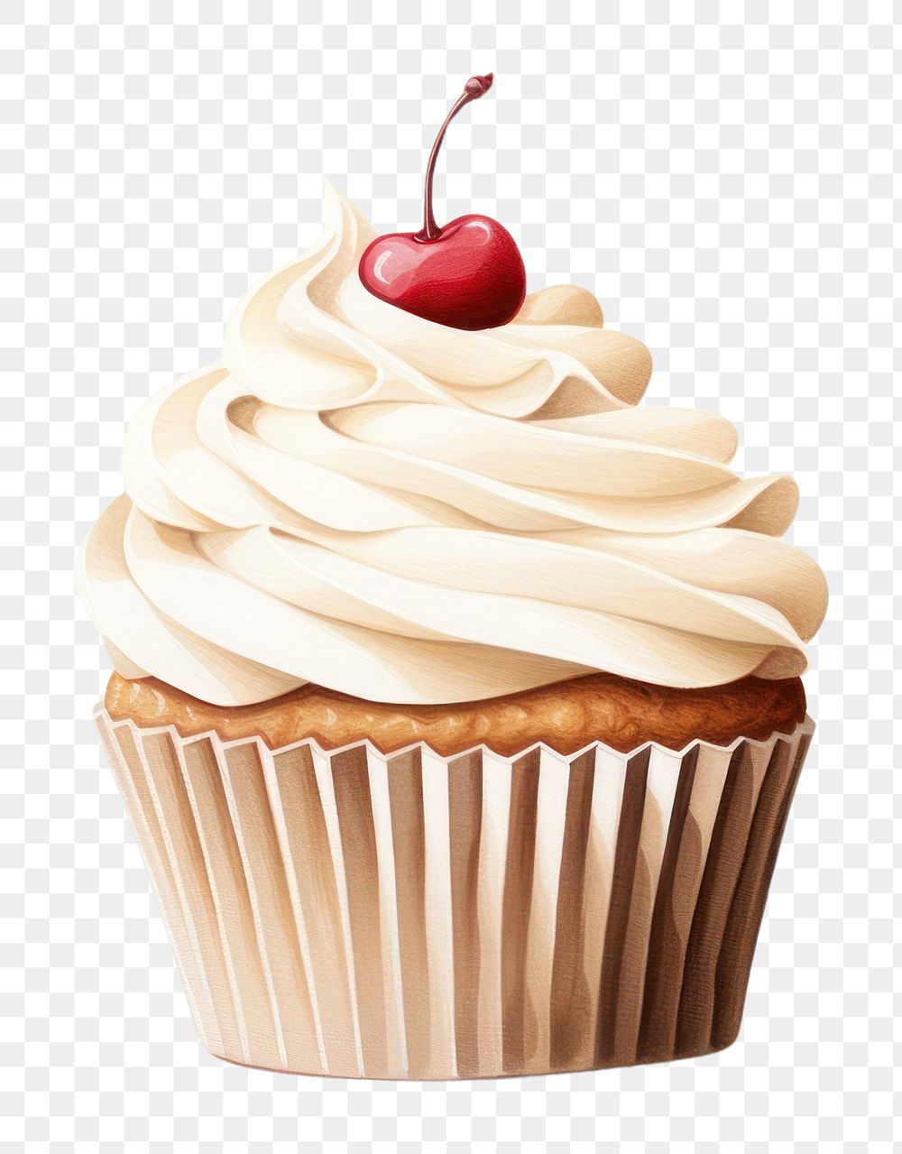 PNG Cupcake dessert cream fruit. AI generated Image by rawpixel.