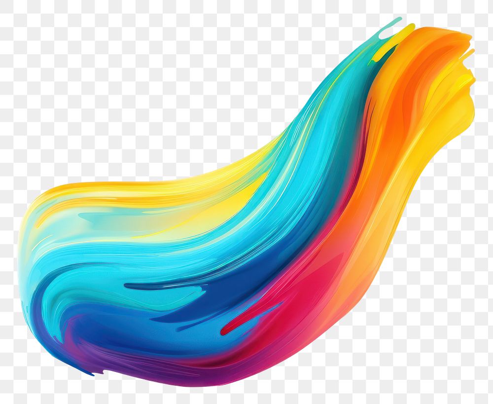 PNG  Flat rainbow paint brushstroke white background creativity abstract. AI generated Image by rawpixel.