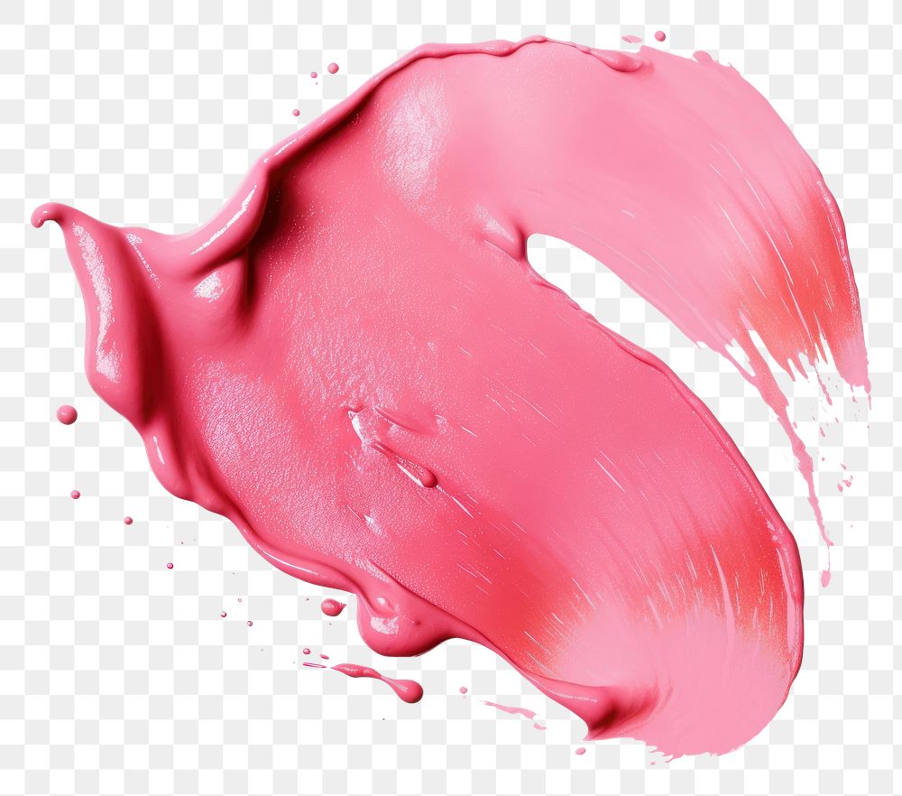 PNG  Lipgloss texture brush stroke petal white background splattered. AI generated Image by rawpixel.