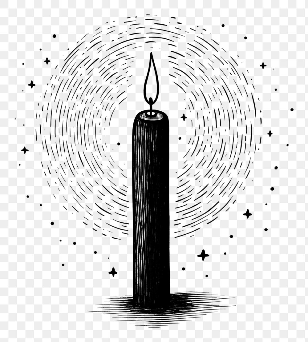 PNG  Candle drawing sketch pen. AI generated Image by rawpixel.