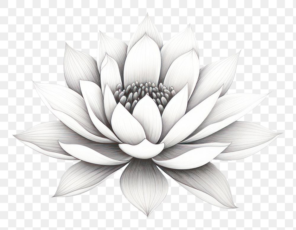 PNG  Lotus drawing flower sketch. AI generated Image by rawpixel.
