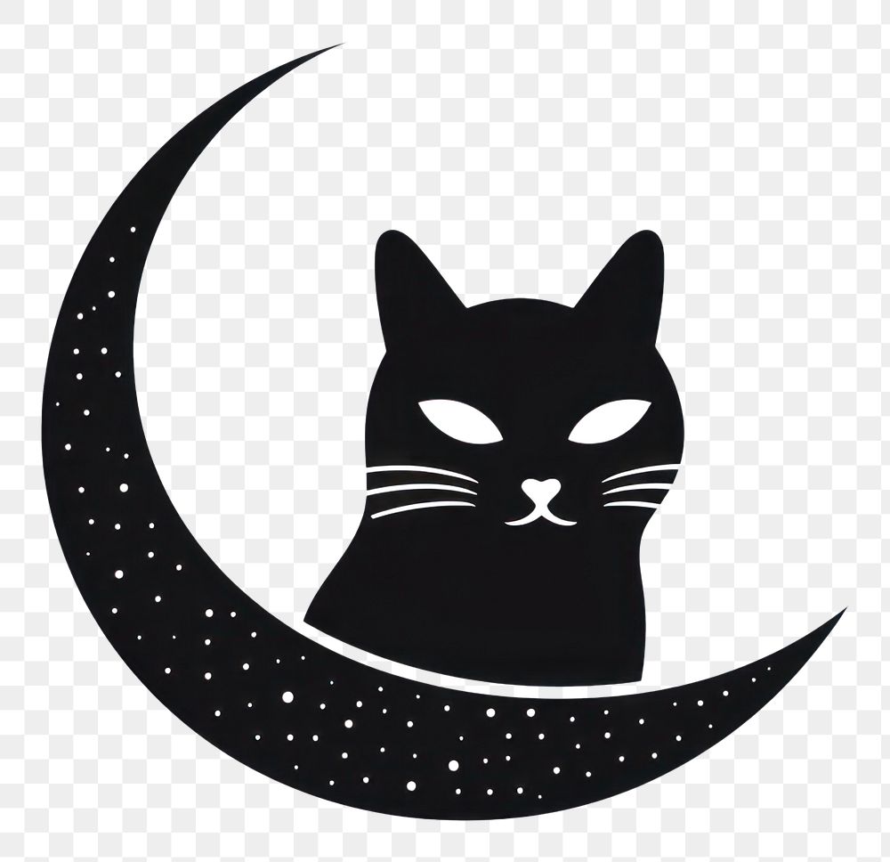 PNG  Black cat mammal logo representation. AI generated Image by rawpixel.