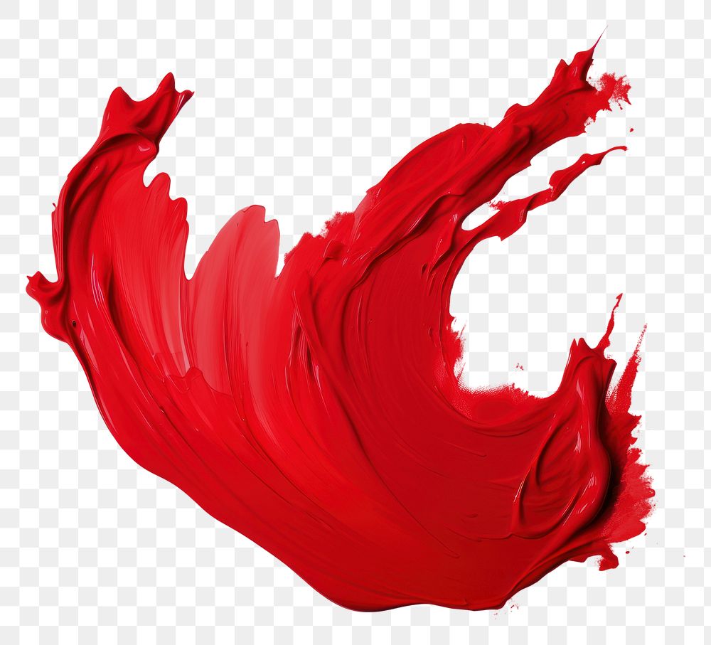 PNG  Red paint brush stroke white background splattered splashing. AI generated Image by rawpixel.