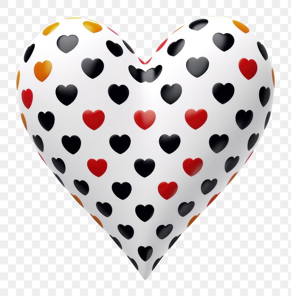 PNG Polka dots heart white background celebration creativity. AI generated Image by rawpixel.