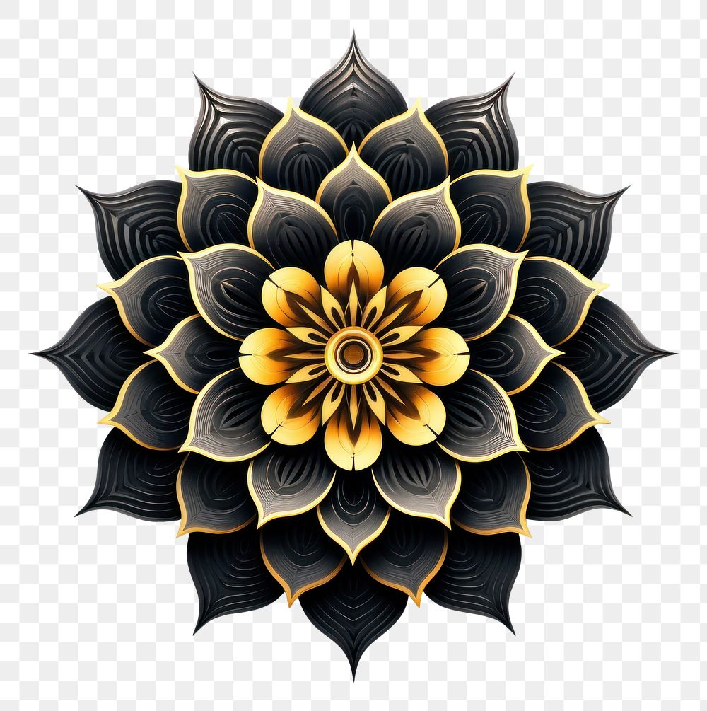 PNG Minimal mandala pattern flower art. AI generated Image by rawpixel.