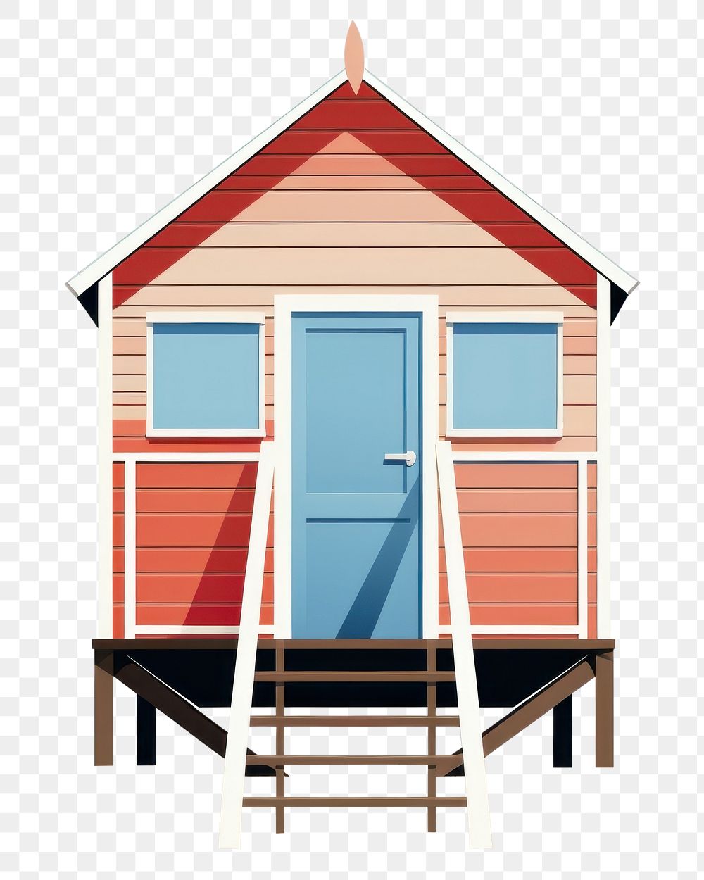 PNG  A beach hut architecture building outdoors. AI generated Image by rawpixel.