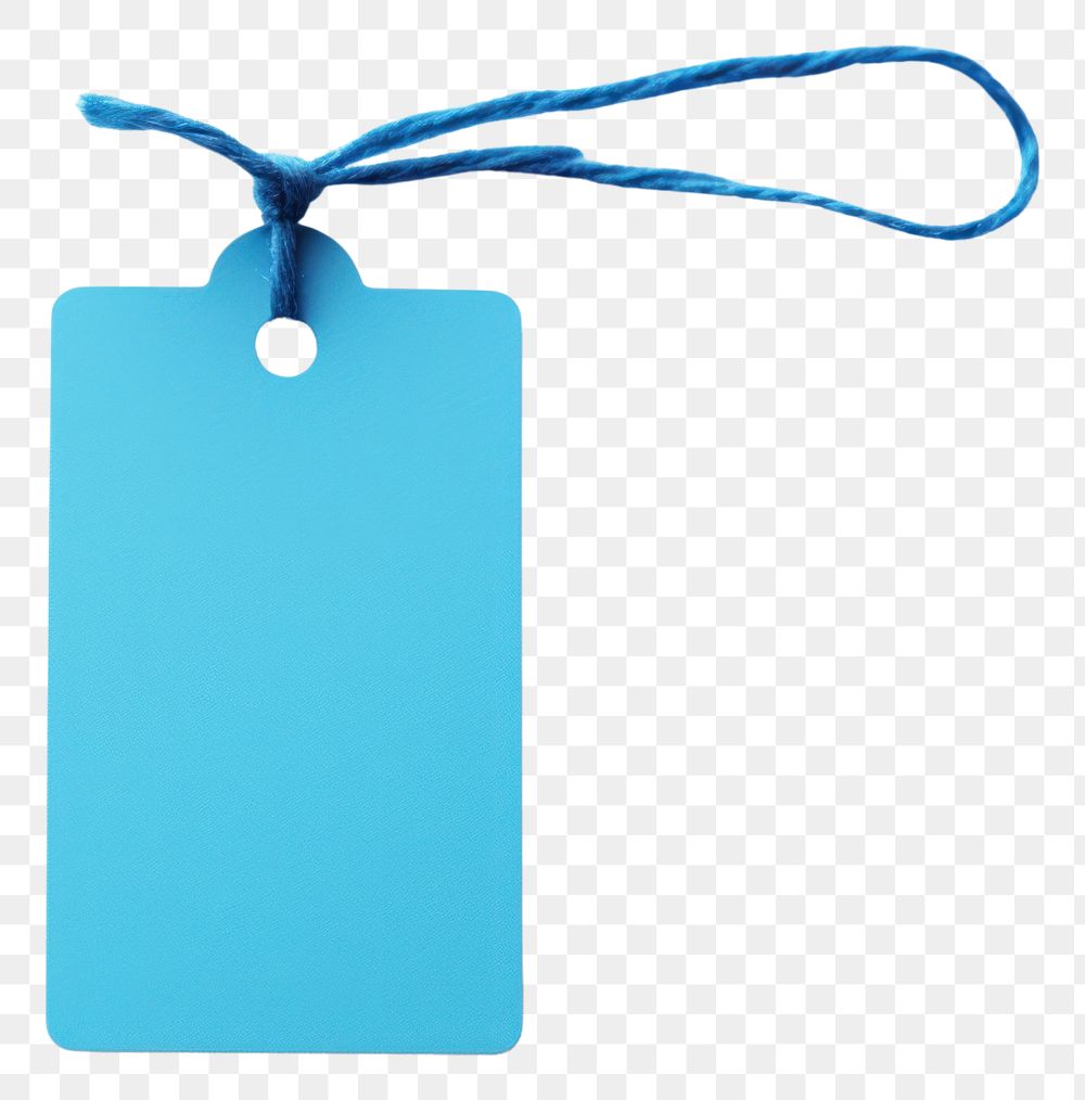 PNG  Blue gift tag rectangle turquoise accessory. AI generated Image by rawpixel.