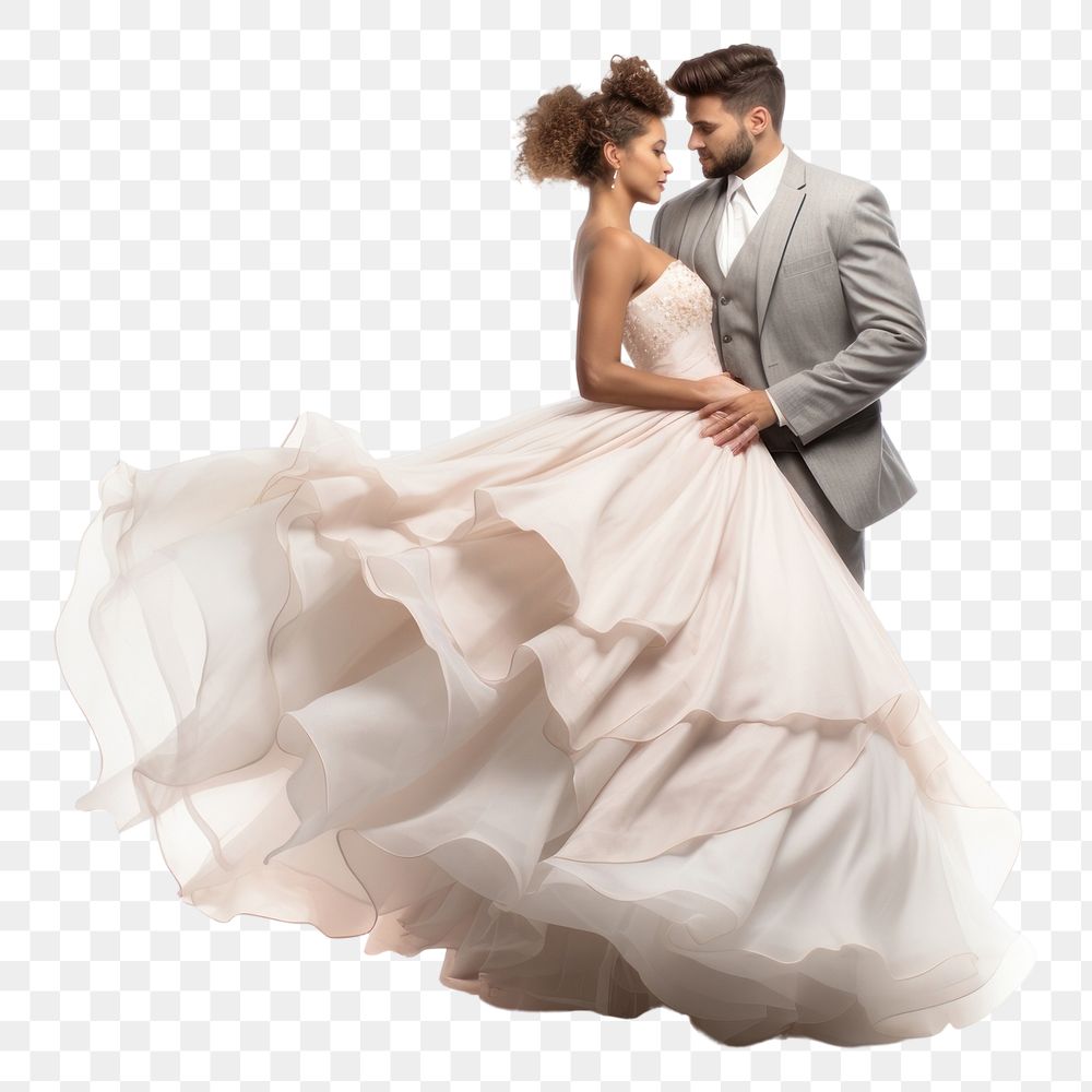 PNG A groom and bride wedding fashion dancing. AI generated Image by rawpixel.