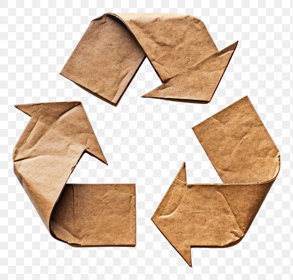 PNG  Recycle icon origami paper recycling. AI generated Image by rawpixel.