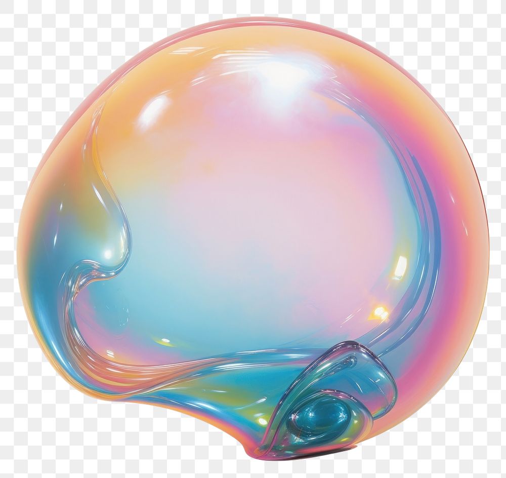 PNG An iridescence Bubble isolated on clear pale solid white background bubble sphere lightweight. AI generated Image by…