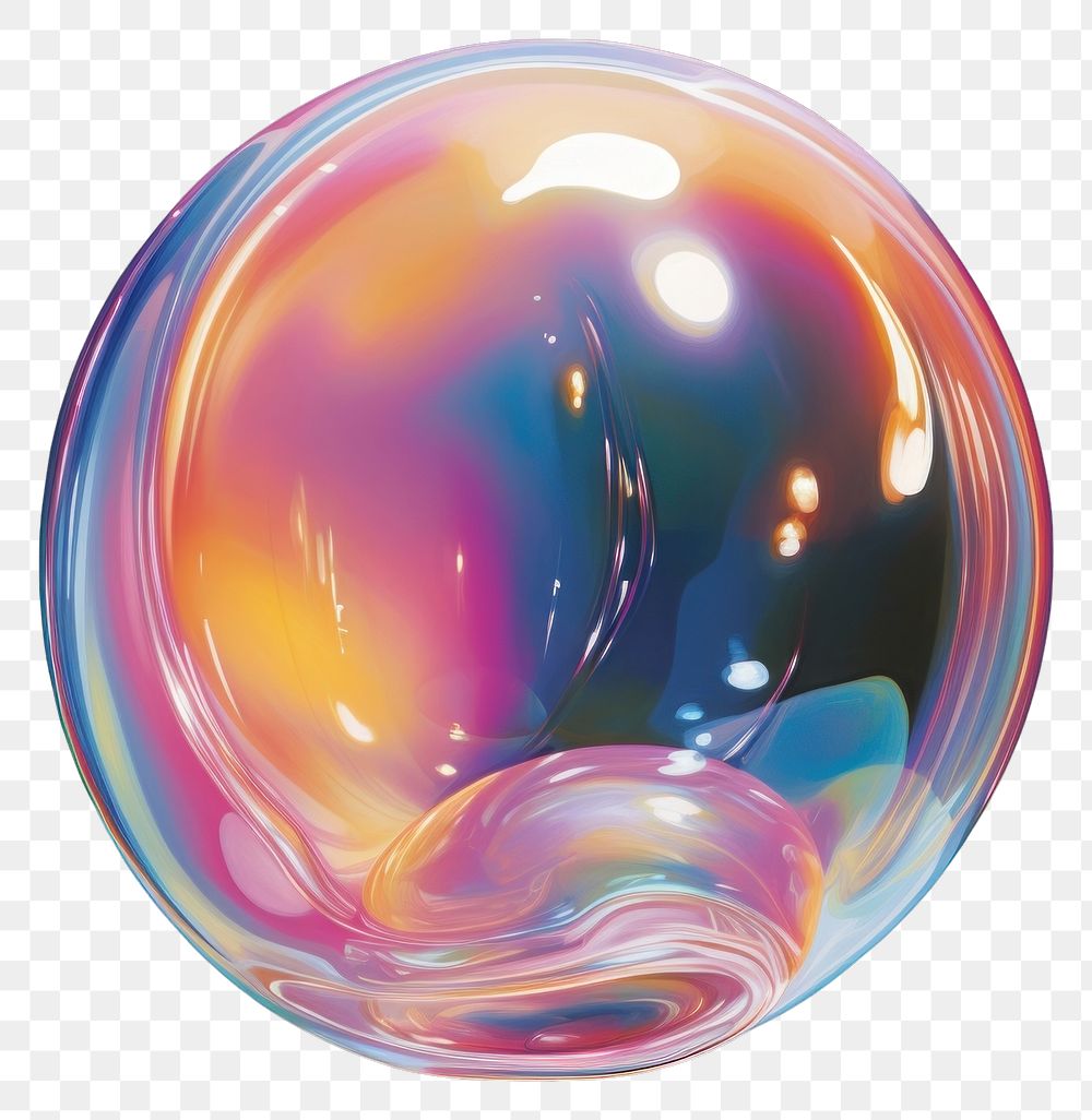 PNG An iridescence Bubble isolated on clear white solid background bubble sphere black background