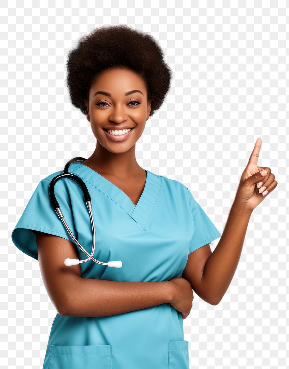 PNG Young female nurse or medical doctor professional smiling scrubs person. AI generated Image by rawpixel.