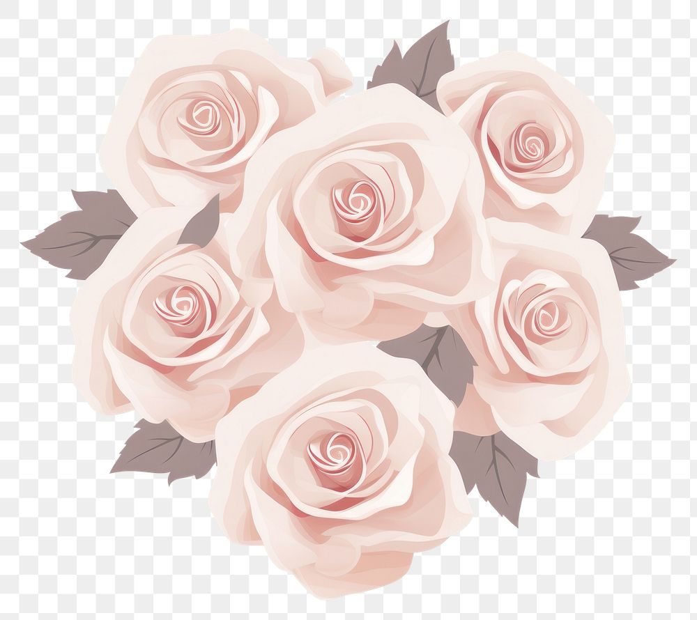PNG The roses decorated in heart shape flower plant white. AI generated Image by rawpixel.