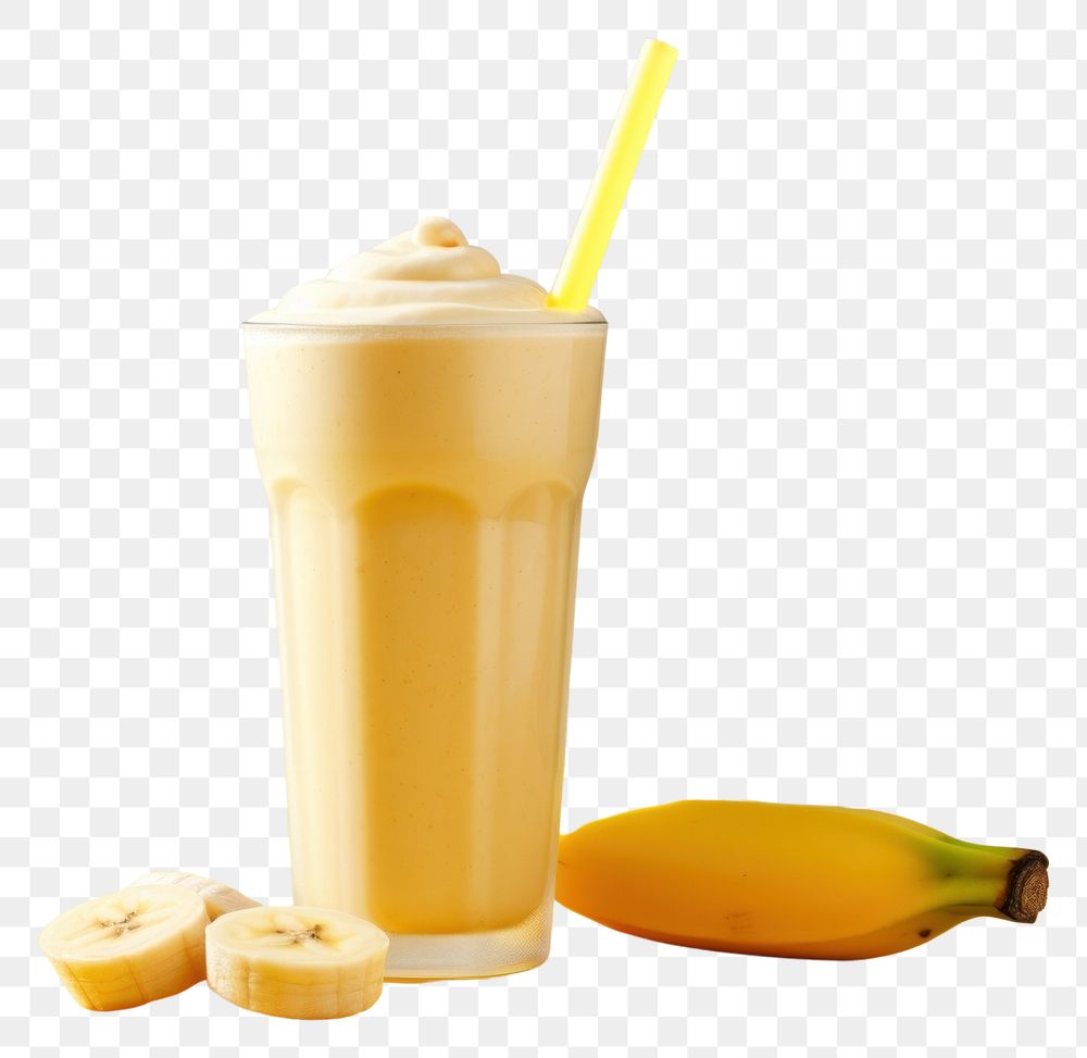 PNG  Banana smootie milkshake smoothie dessert. AI generated Image by rawpixel.