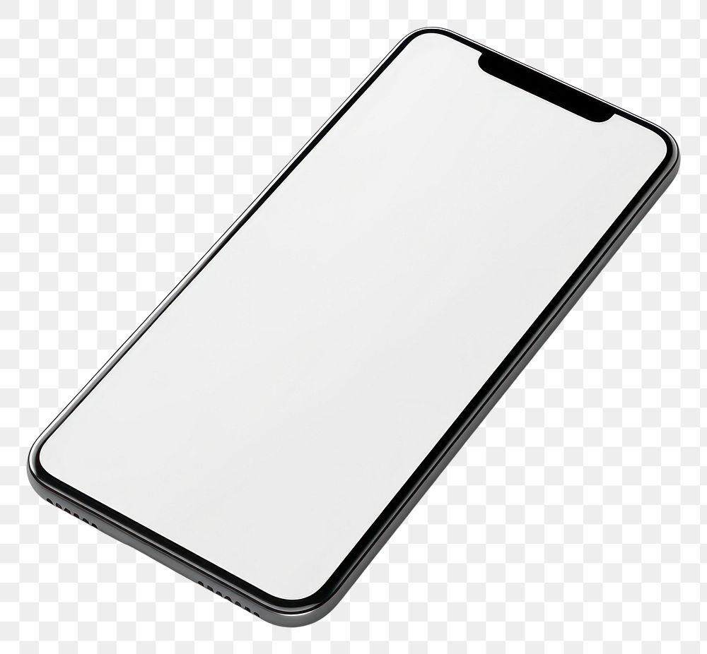 PNG Blank smartphone screen mockup white background portability electronics. AI generated Image by rawpixel.