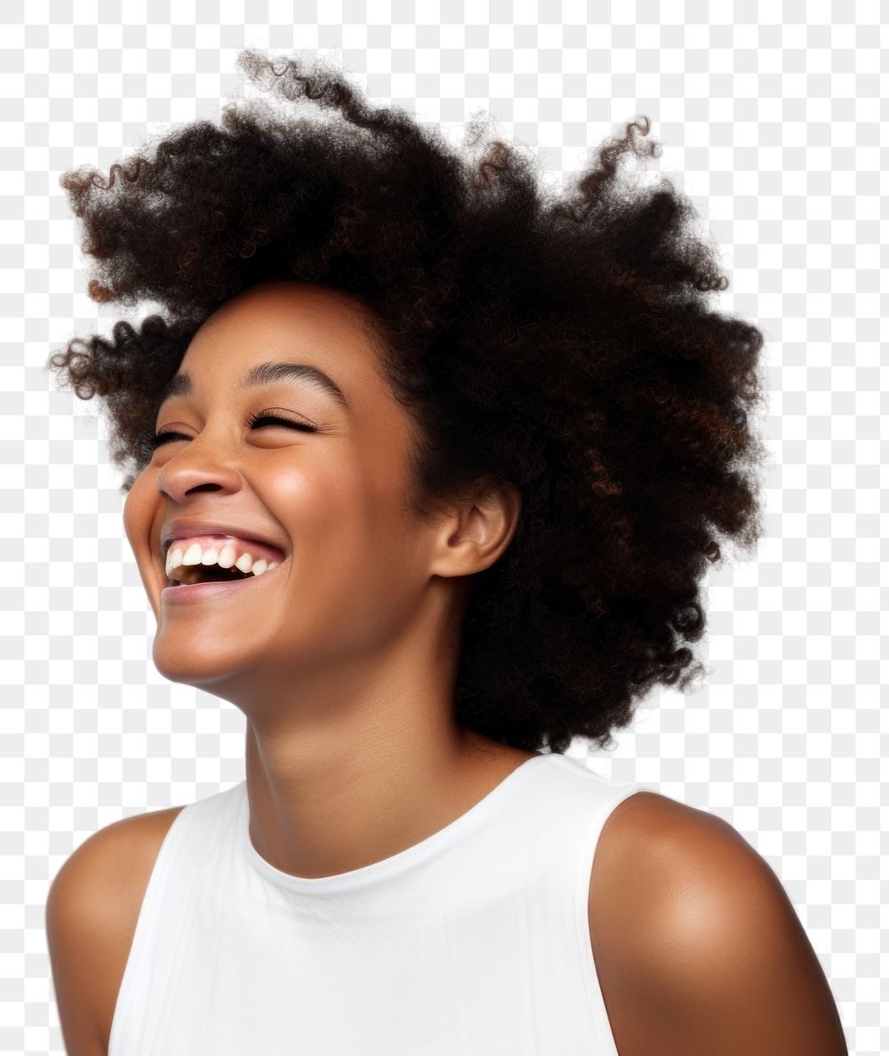 PNG Happy black woman smile laughing adult. AI generated Image by rawpixel.