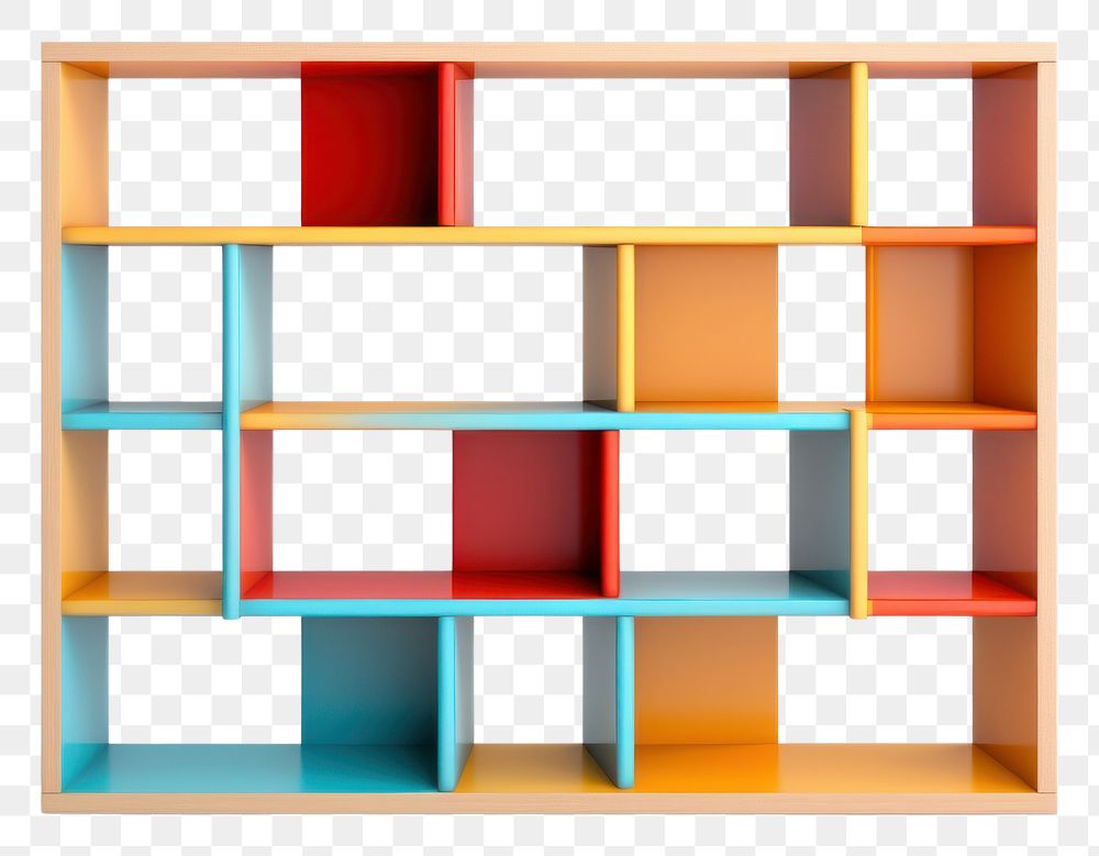 PNG  Bookshelf furniture bookcase arrangement. AI generated Image by rawpixel.