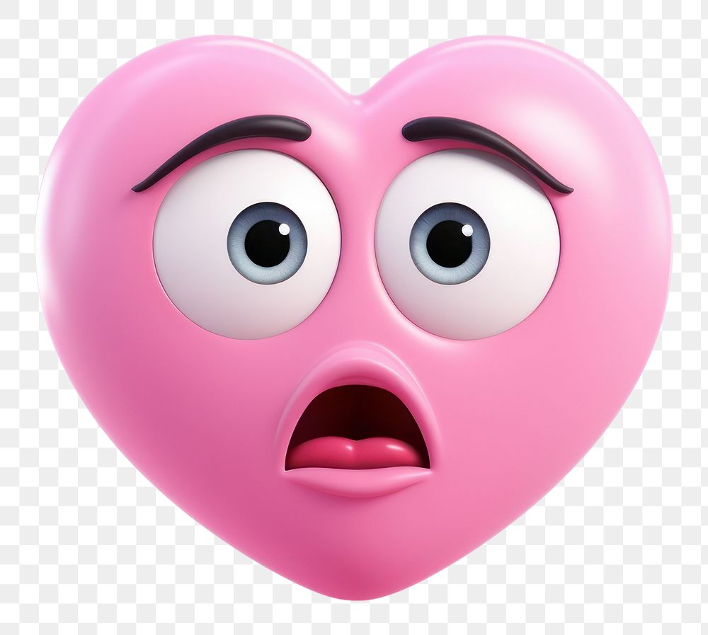 PNG  Pink heart face cartoon toy. AI generated Image by rawpixel.