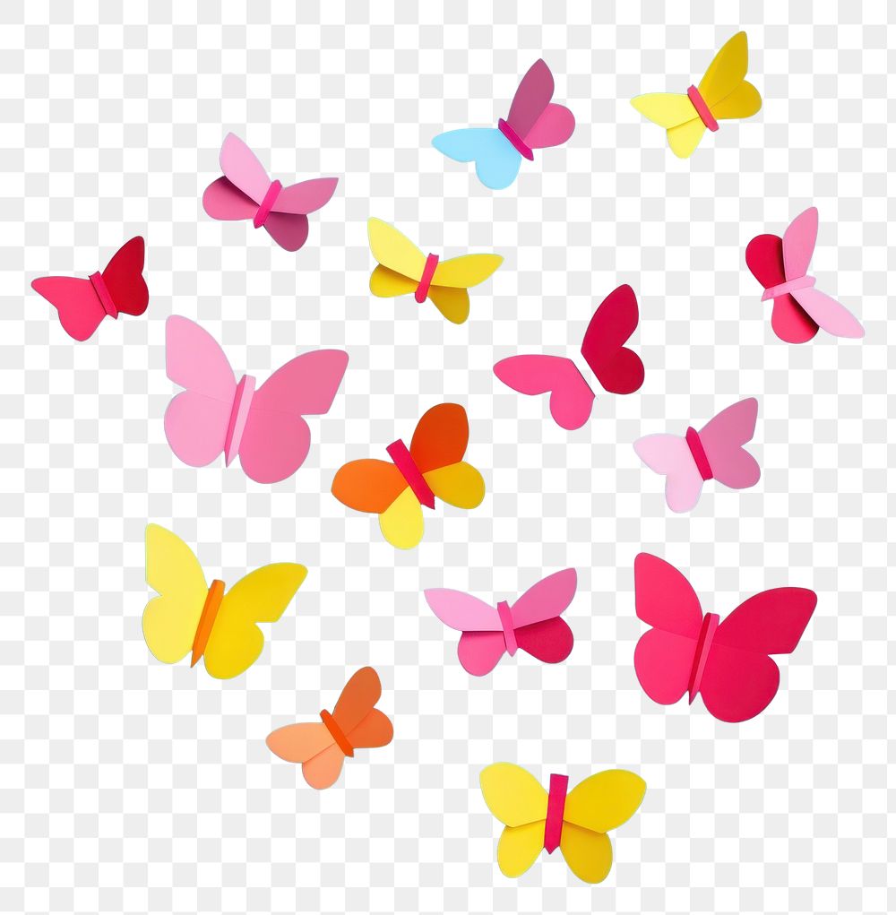 PNG  Cute butterflys petal fragility blossom. AI generated Image by rawpixel.