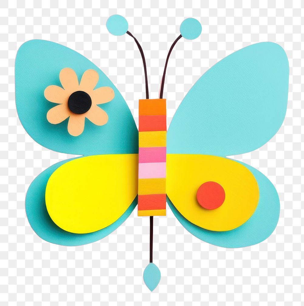 PNG  A cute butterfly with a flower creativity fragility graphics. AI generated Image by rawpixel.