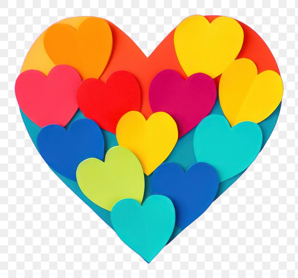 PNG  Rainbow heart celebration creativity variation. AI generated Image by rawpixel.