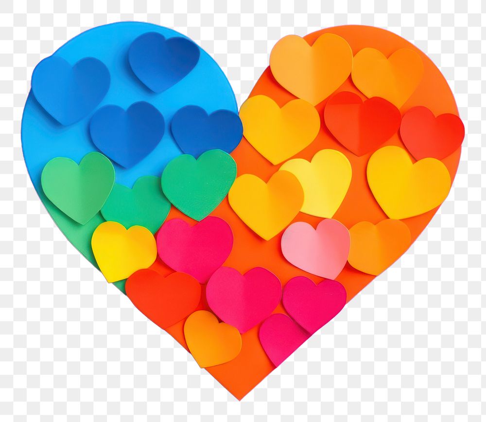 PNG  Rainbow heart balloon creativity variation. AI generated Image by rawpixel.