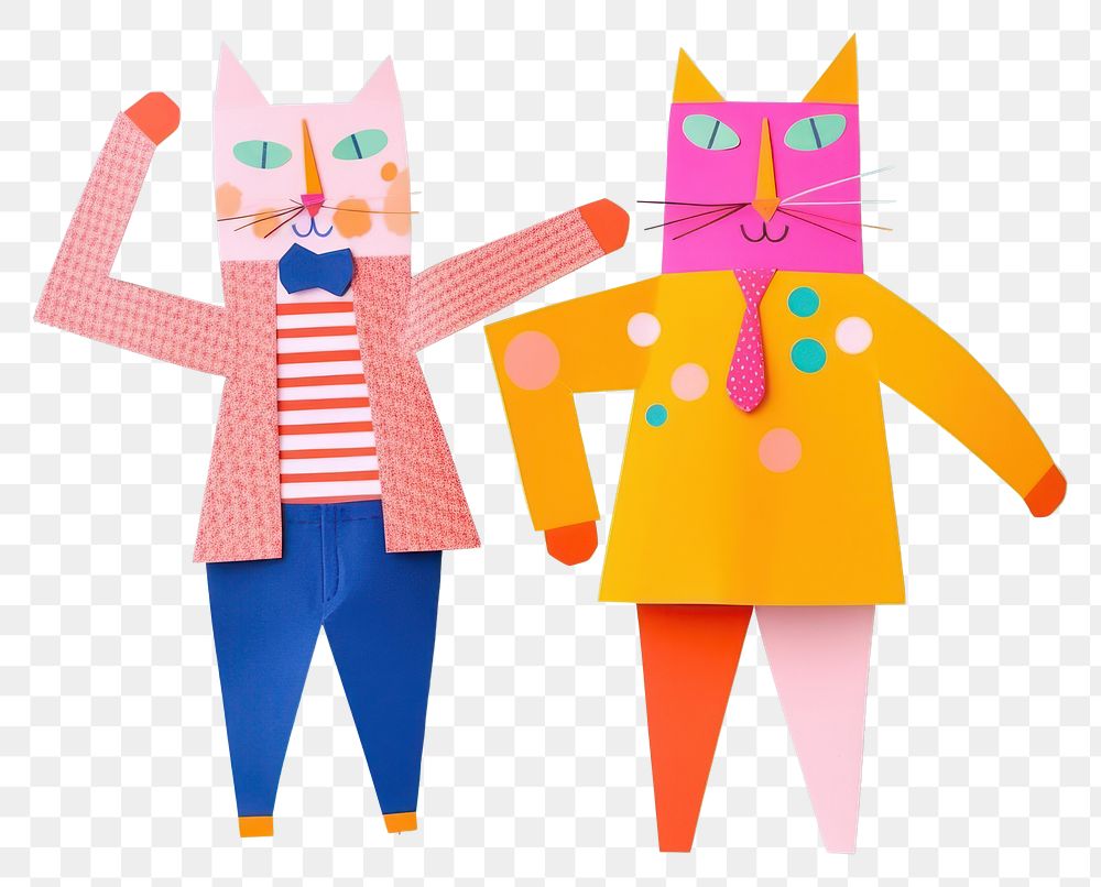 PNG  Two cute couple of cat enjoy dancing next to each other anthropomorphic representation togetherness. AI generated Image…