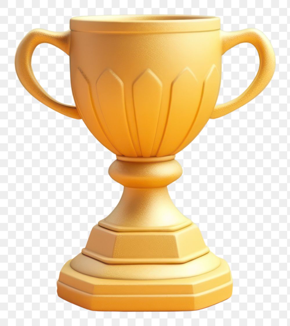 PNG  A golden trophy cup achievement refreshment investment. AI generated Image by rawpixel.