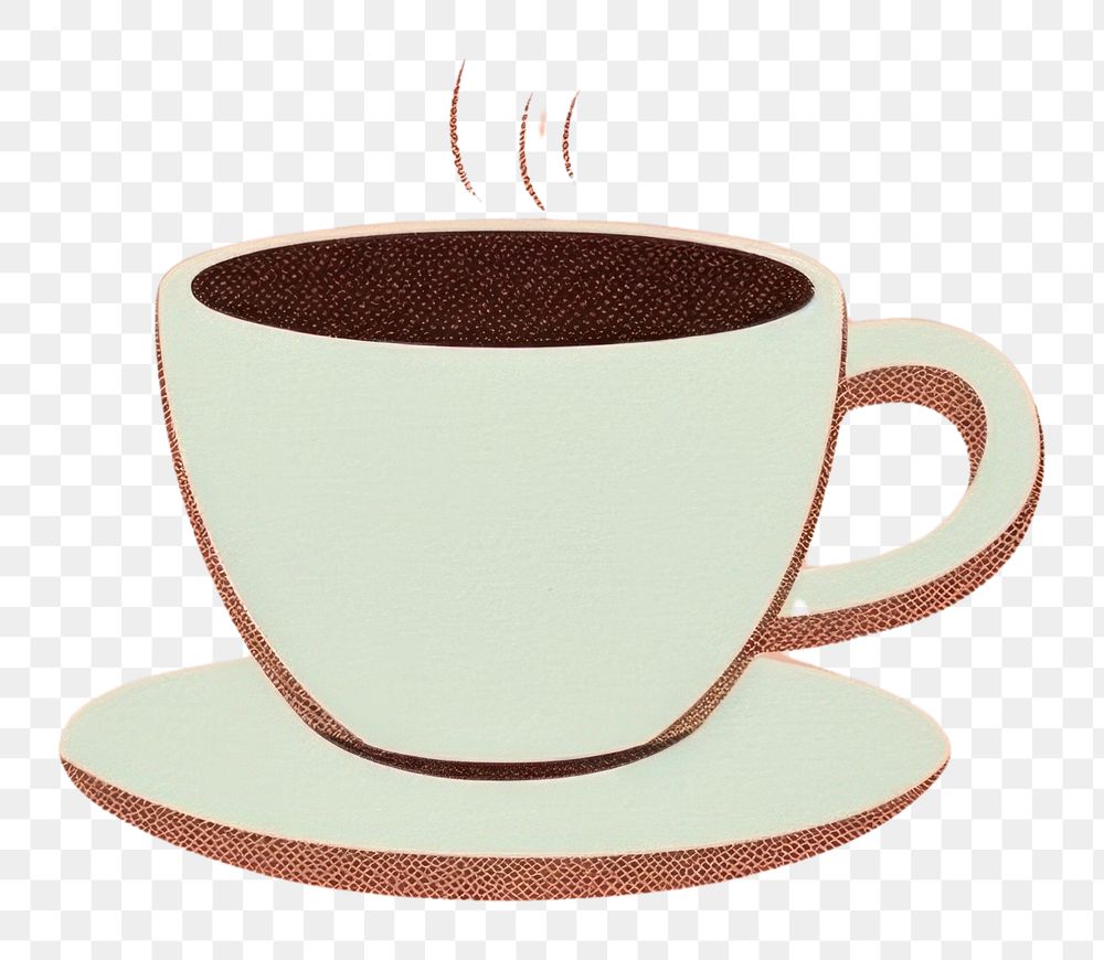 PNG Hot coffee saucer drink cup. AI generated Image by rawpixel.