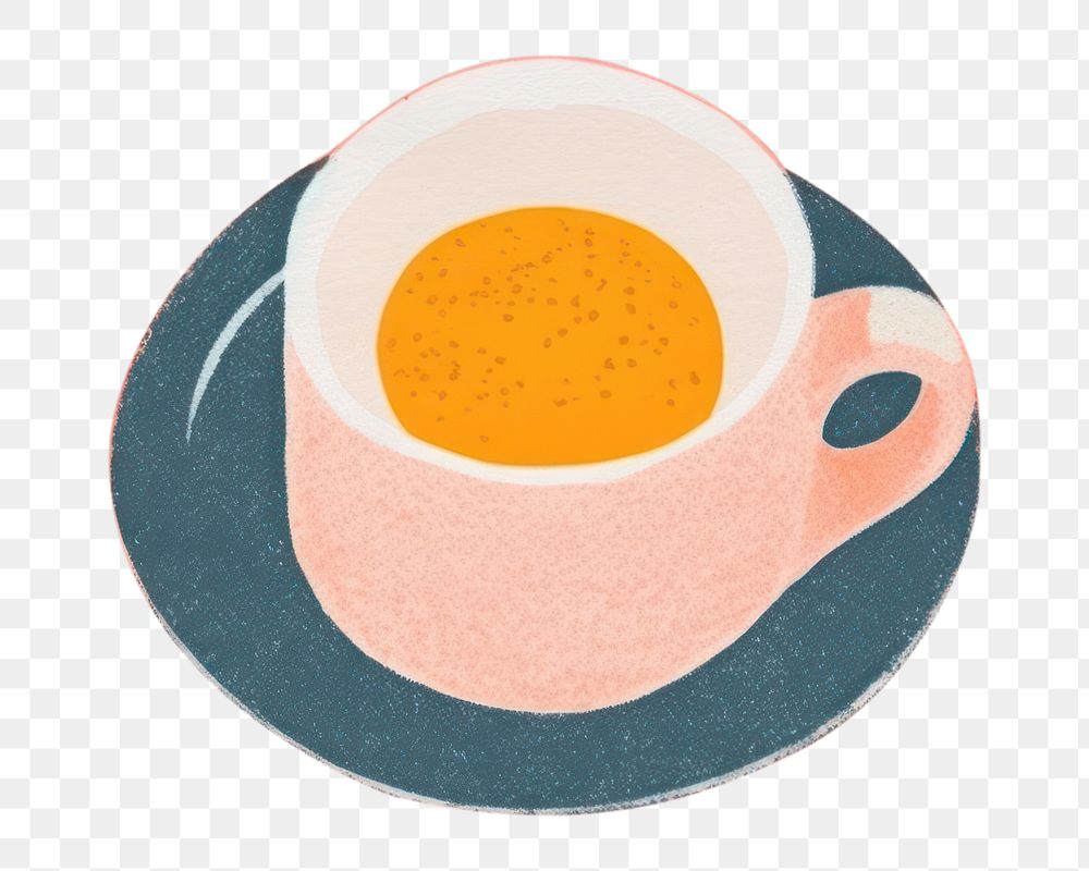 PNG Breakfast painting saucer coffee. AI generated Image by rawpixel.