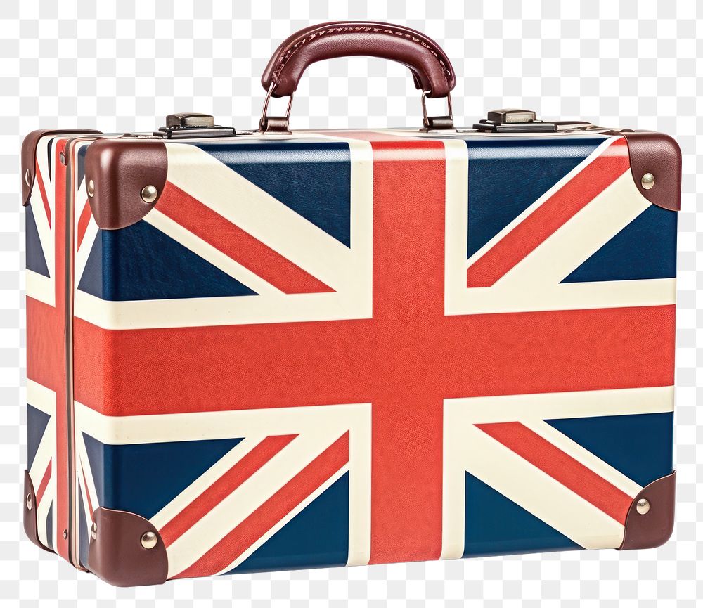 PNG Vintage suitcase luggage flag bag. AI generated Image by rawpixel.