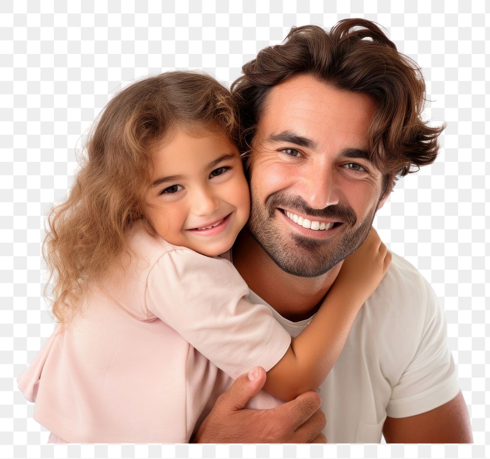 PNG Girl father hugging smile embracing laughing. AI generated Image by rawpixel.