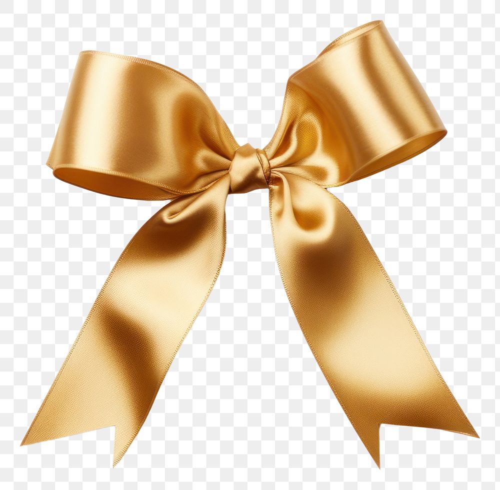PNG Gold ribbon font bow white background. AI generated Image by rawpixel.