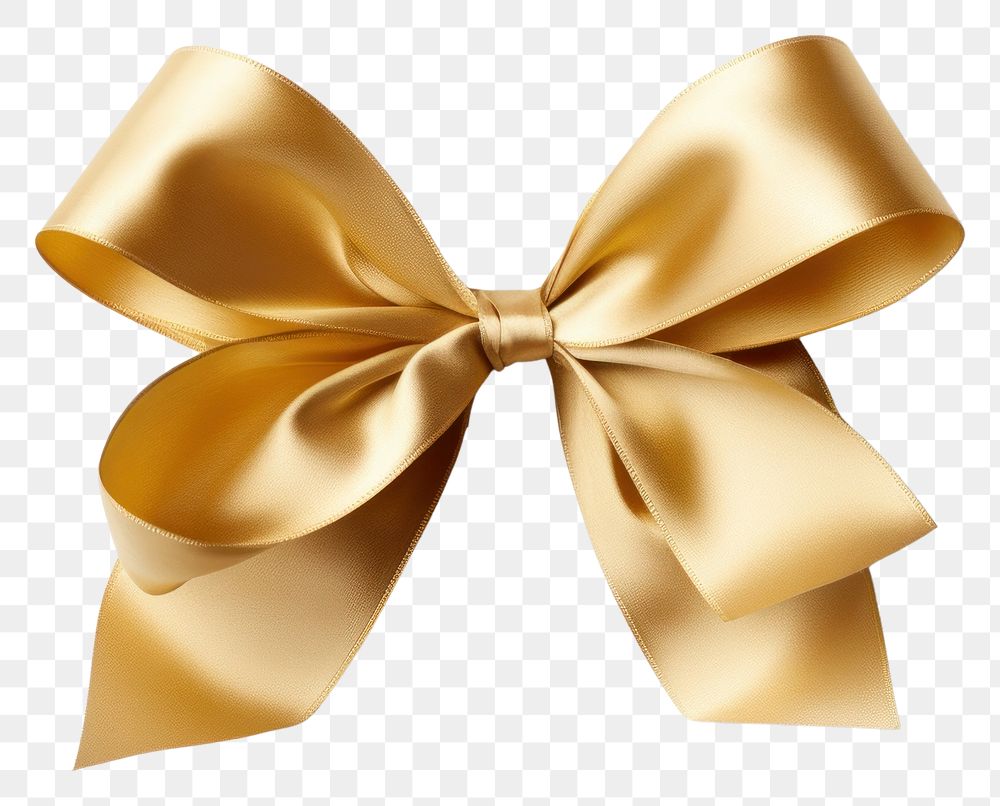 PNG Gold ribbon with bow white background celebration accessories. AI generated Image by rawpixel.