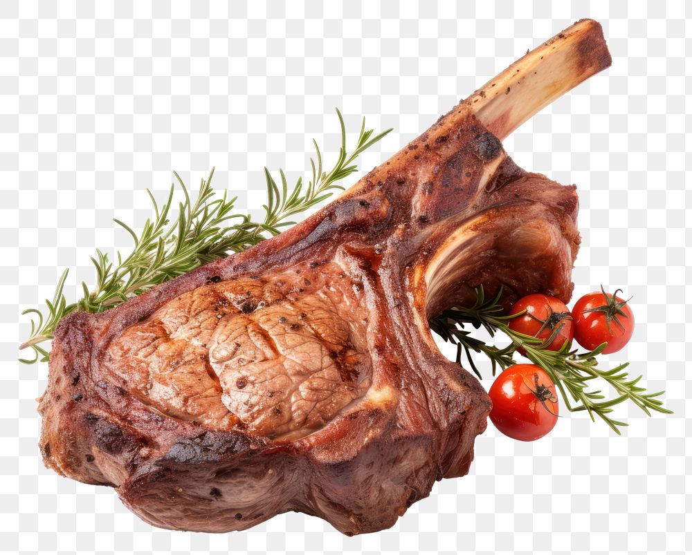 PNG Tomahawk steaks meat food pork. AI generated Image by rawpixel.
