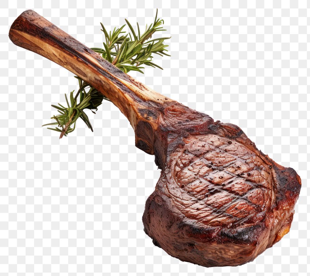 PNG Tomahawk steaks meat food beef. AI generated Image by rawpixel.