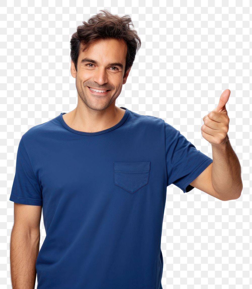 PNG Pointing with his finger t-shirt smile adult. AI generated Image by rawpixel.