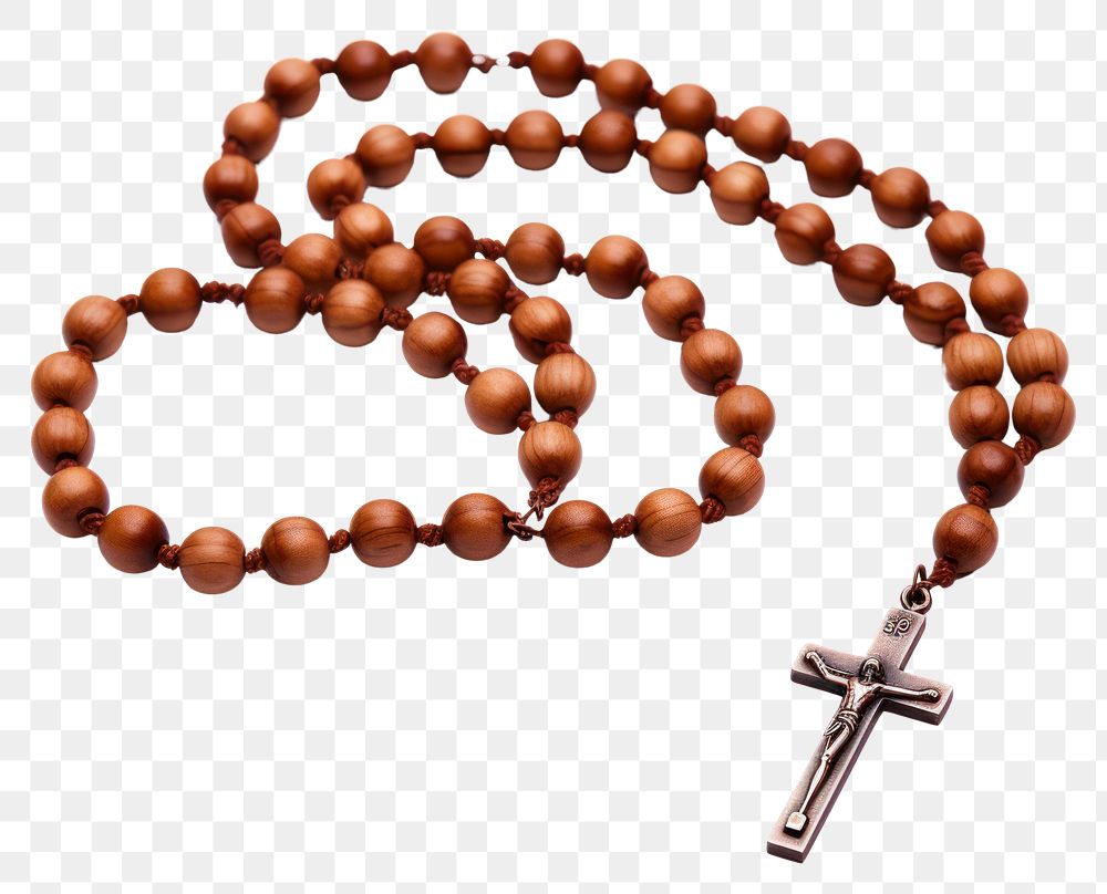 PNG Rosary jewelry cross bead. AI generated Image by rawpixel.