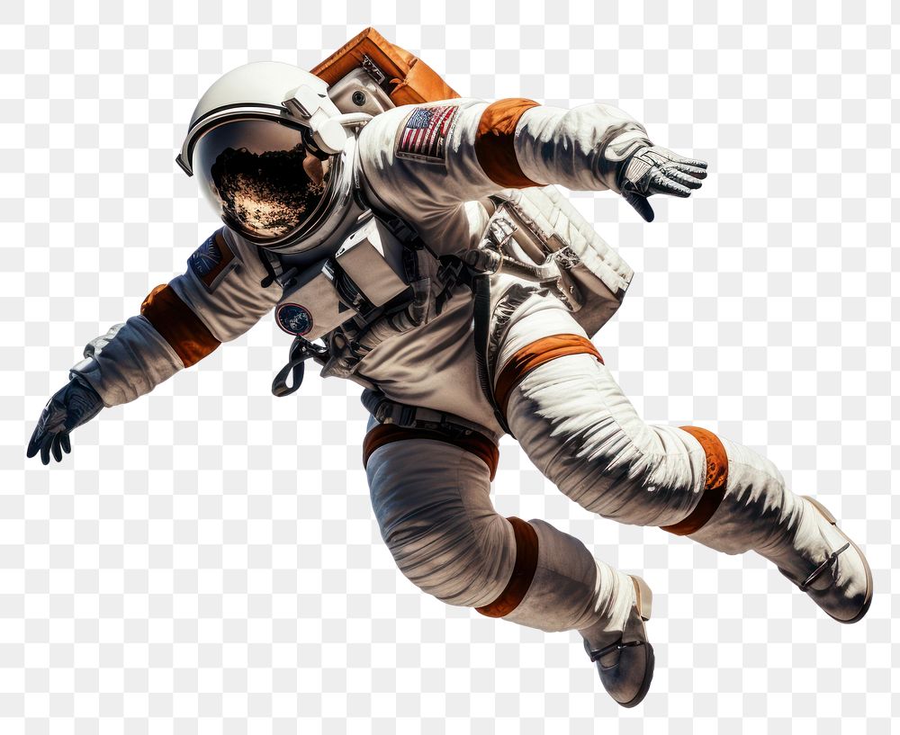 PNG Spaceman flies Astronaut astronaut sports helmet. AI generated Image by rawpixel.