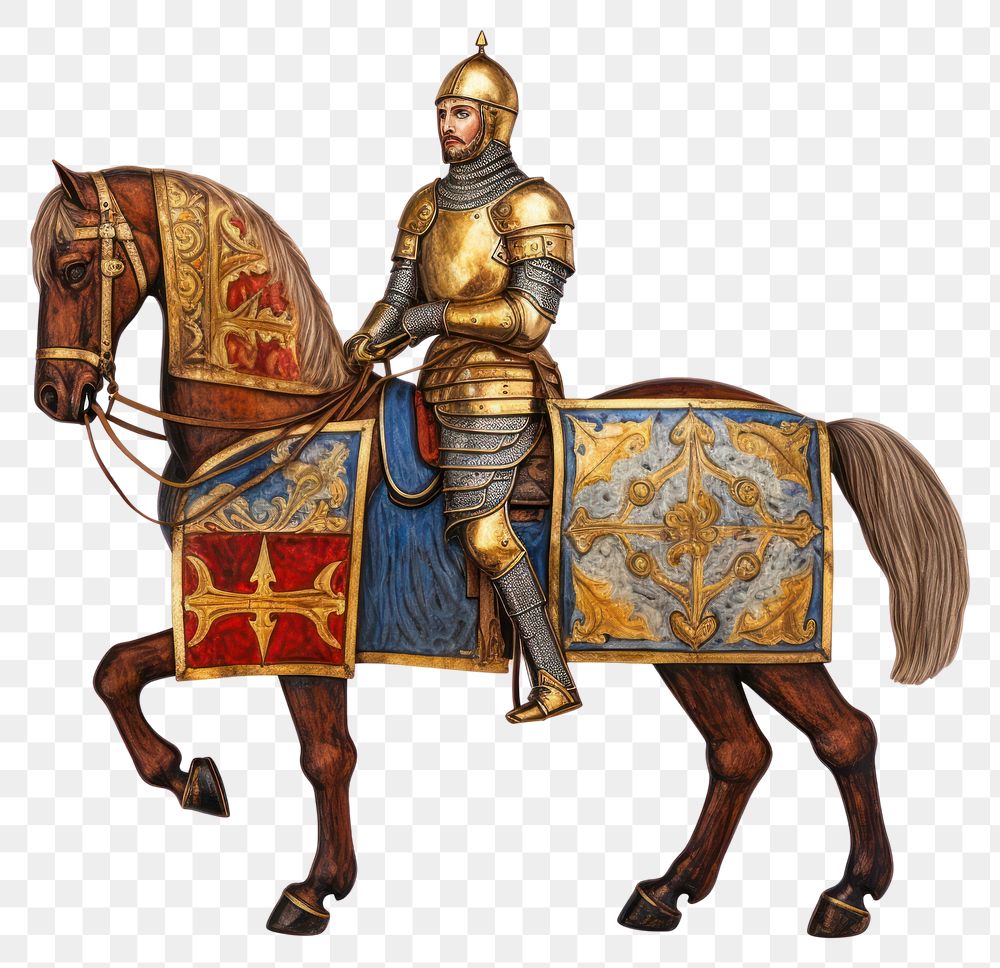 PNG  Knight medieval mammal horse. AI generated Image by rawpixel.