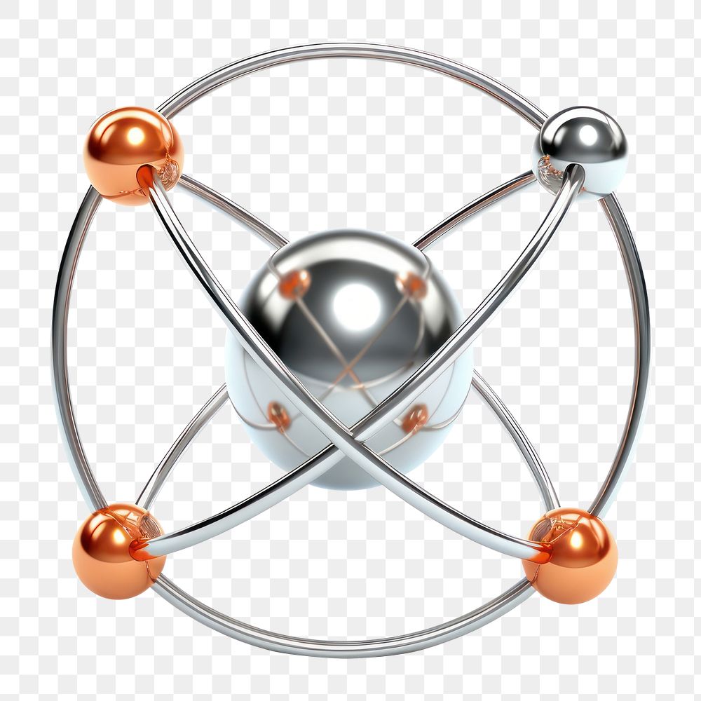 PNG Atom jewelry sphere white background. AI generated Image by rawpixel.