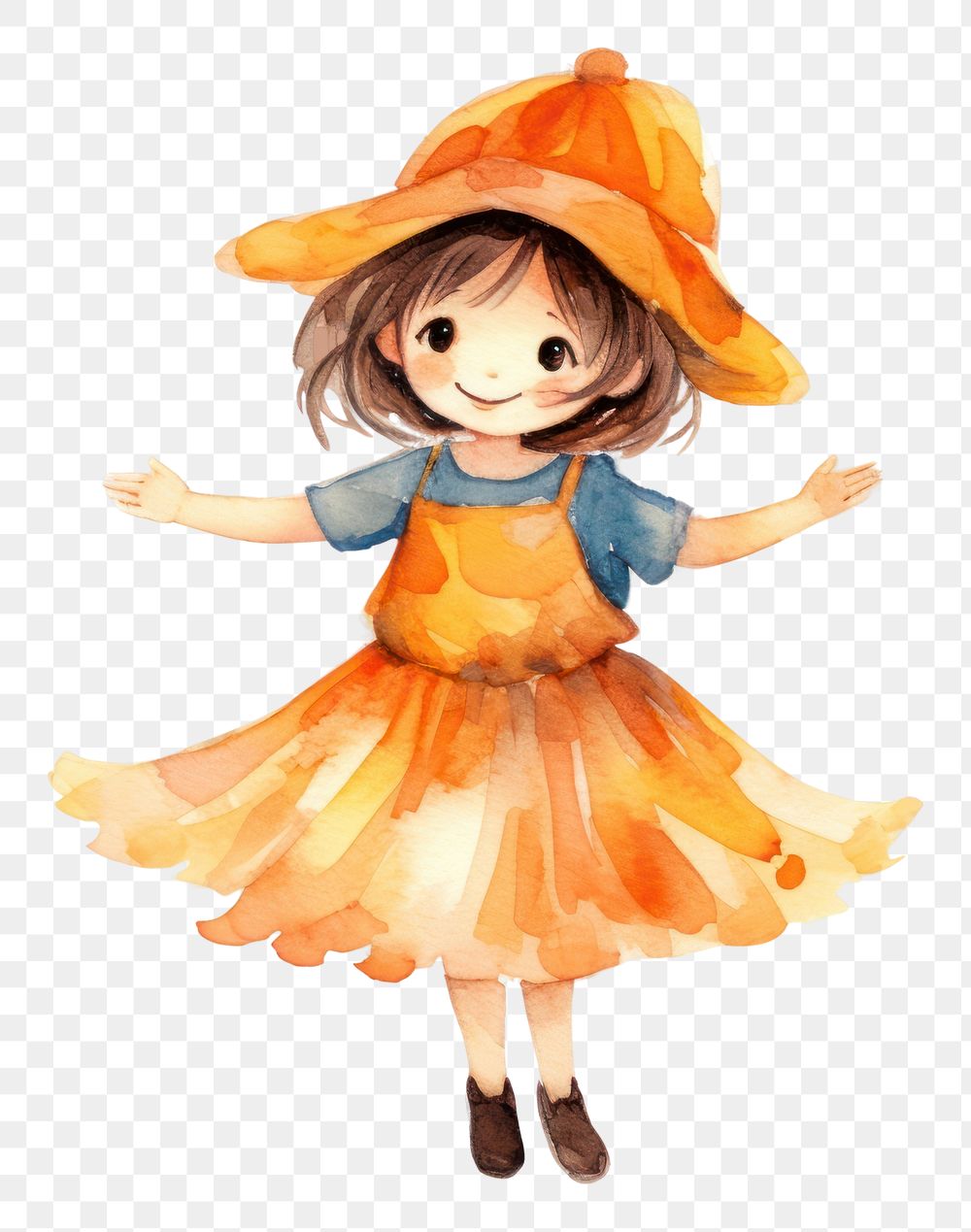 PNG  Girl wearing dress representation costume cute. AI generated Image by rawpixel.